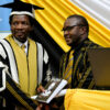 Themba Ngada (Right) with the out-going Vice Chancellor of the University of Fort Hare